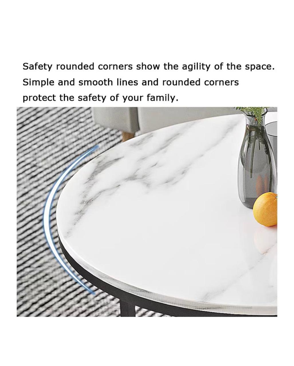 Nesting Double Table Living Room Coffee Table Round Side Table