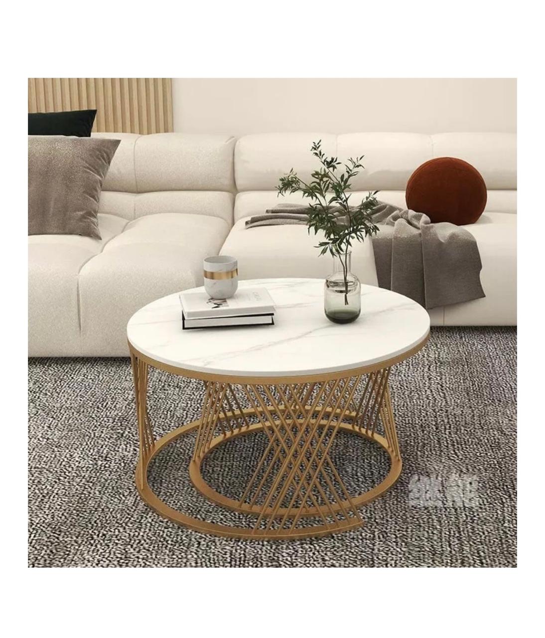 Twist Stylish White Glass Round Coffee Table